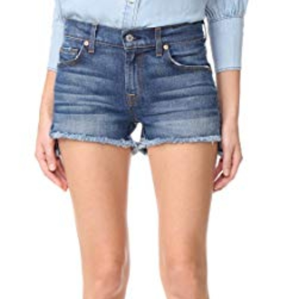 Blue Denim Cutoff Shorts